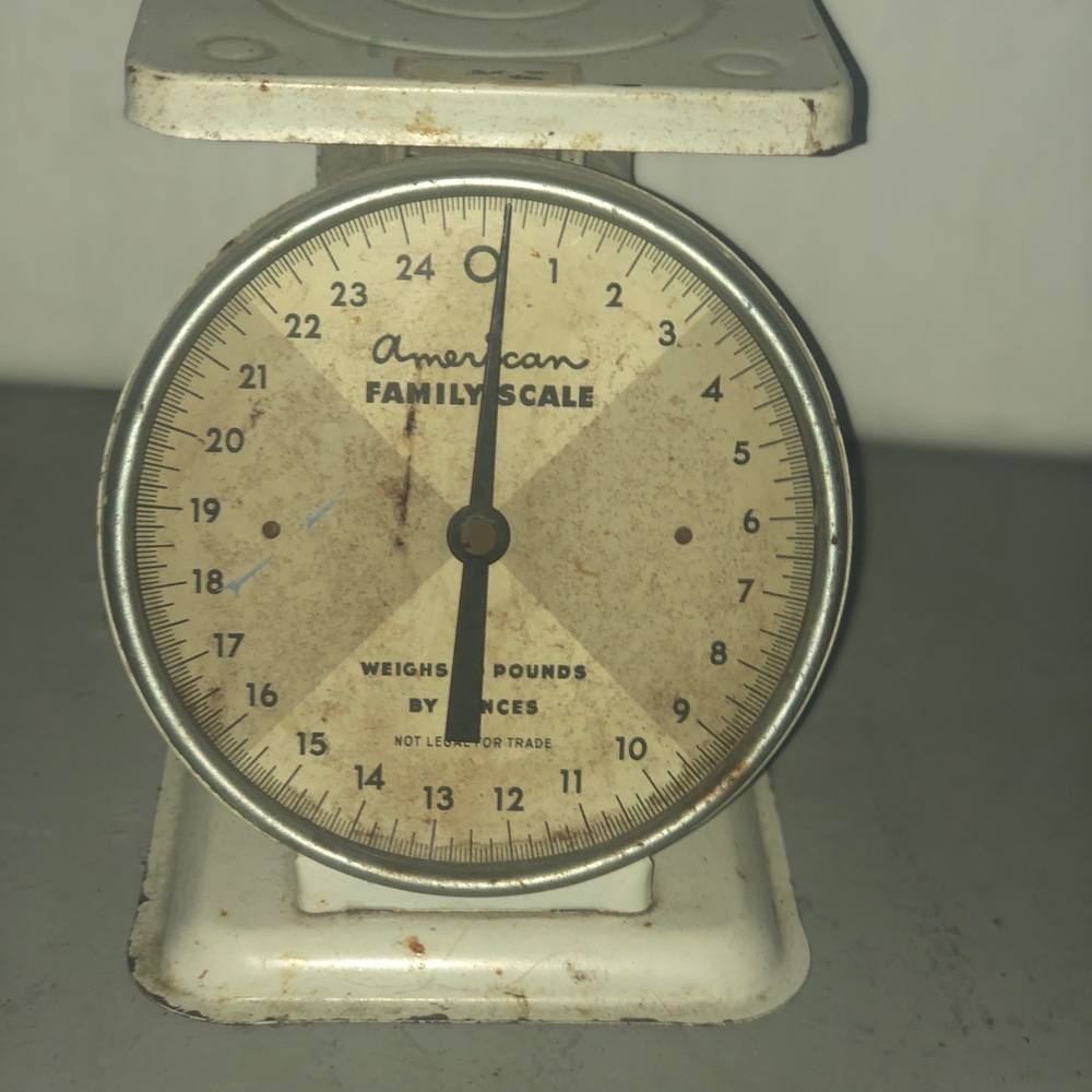 Rustic farmhouse kitchen scale